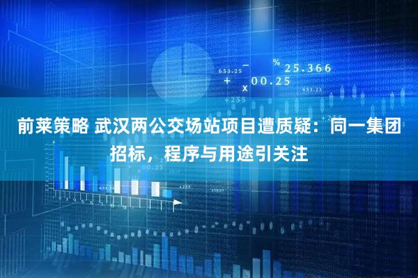 前莱策略 武汉两公交场站项目遭质疑：同一集团招标，程序与用途引关注